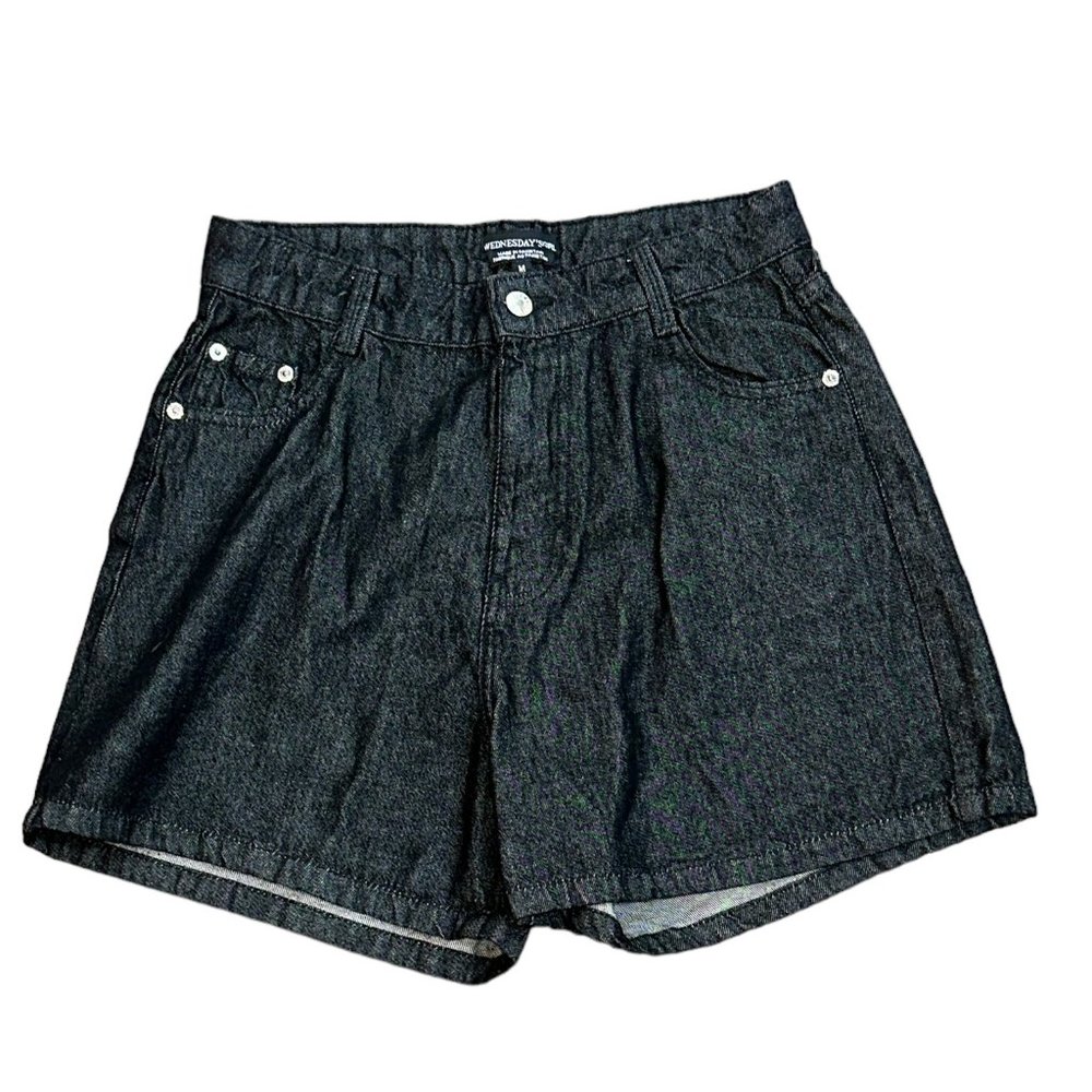 Wednesday's Girl High Waisted Black Denim‎ Jean Cotton Shorts New Size Medium